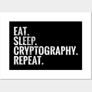 Eat Sleep Cryptography Repeat Posters and Art